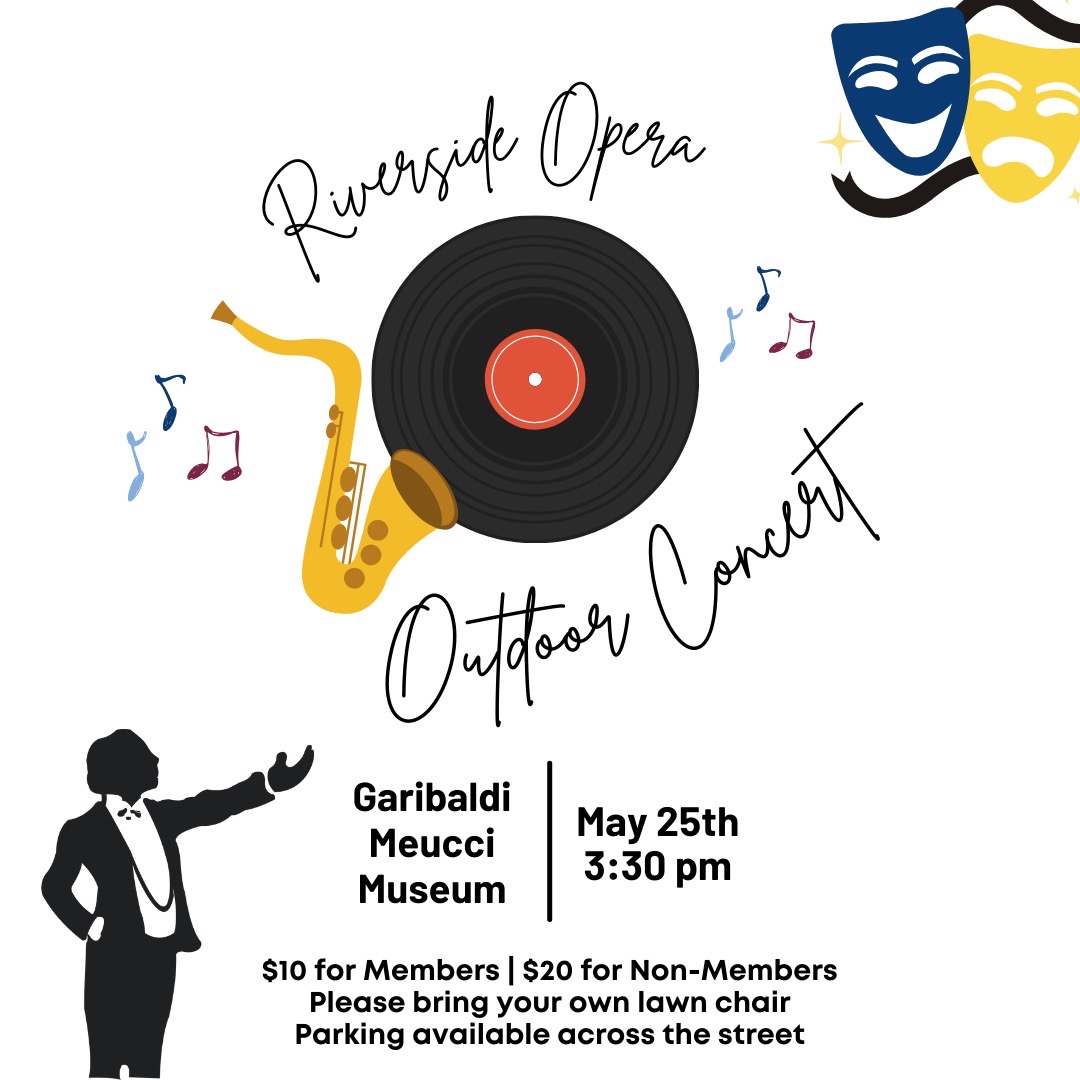 graphic advertising a concert with a vinyl record, saxoiphone, and singer
